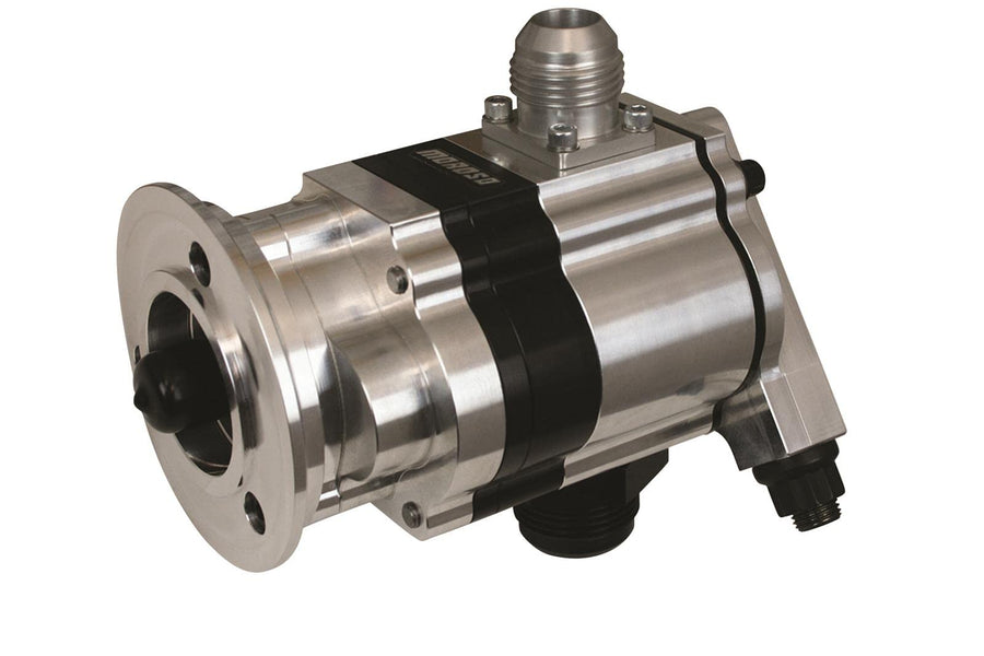 Moroso Single Stage 22316 External Oil Pump, V-Band Mount w/Rear Fuel Pump Drive, Use w/Procharger Front Drive, Reverse Rotation, 1.500" Pressure Section