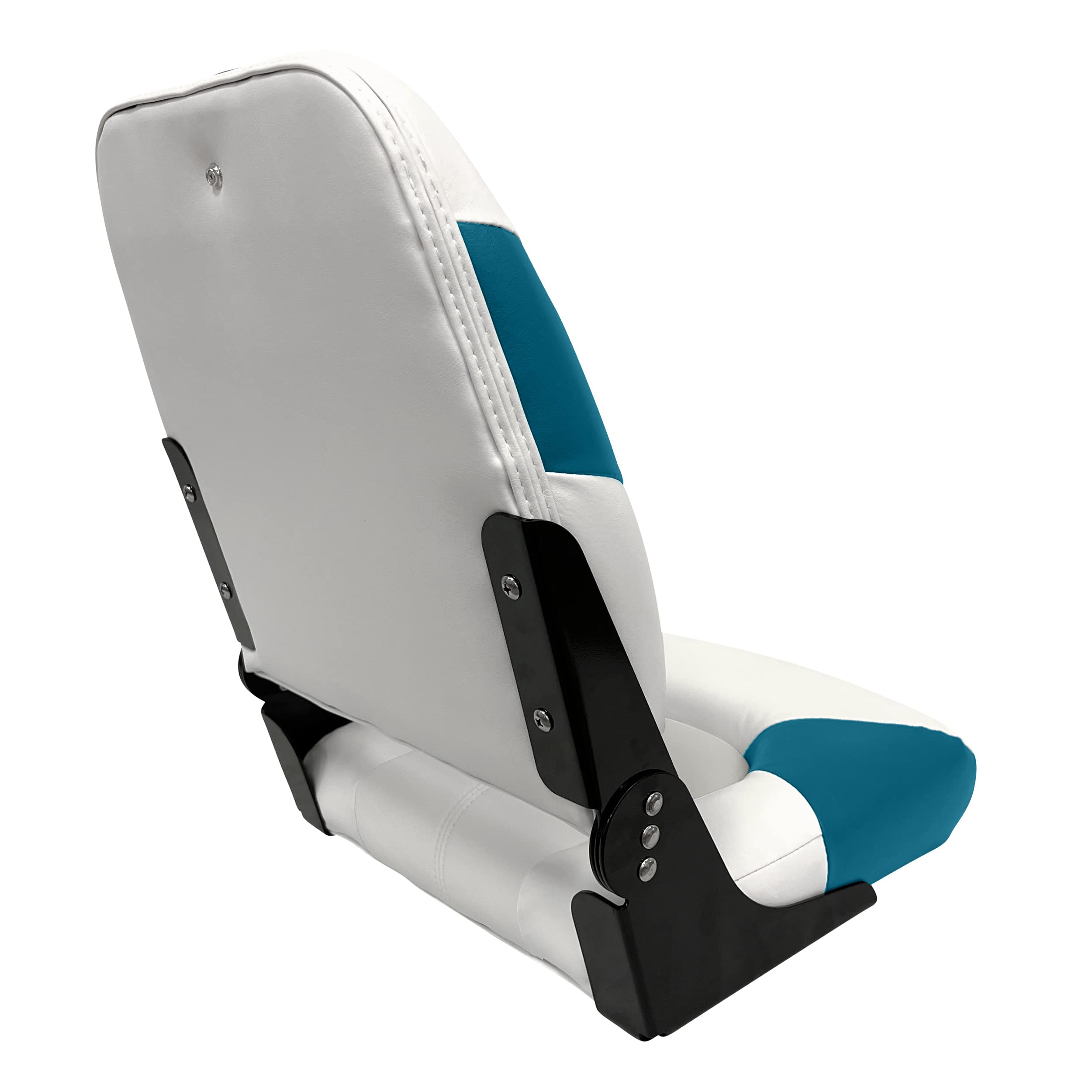 Baja Series Wise High Back Boat Seat, Brite White/Teal 1461-0033