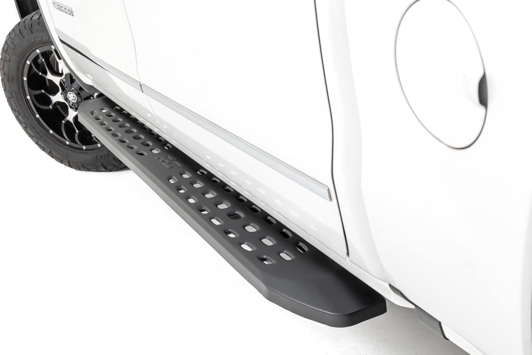 Rough Country Running Boards RPT2 for Chevy Silverado & GMC Sierra 1500/2500HD/3500HD (2007-2018) Crew Cab - Sleek Profile, Non-Slip Step, Easy Install
