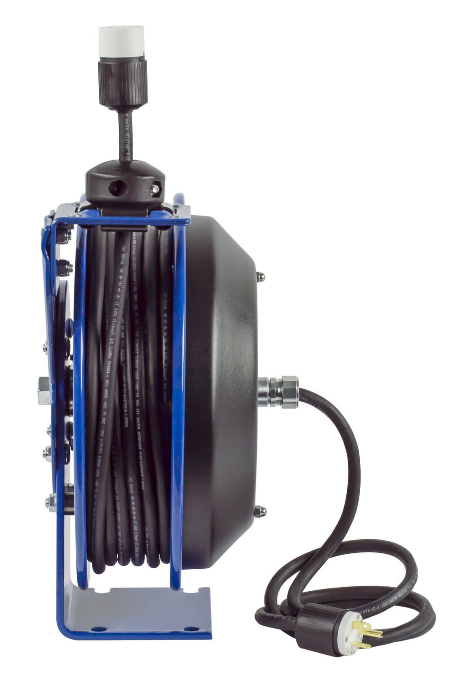 Coxreels Power Cord Reel EZ-Coil Safety Series with Single Receptacle - 50 Ft., Model# EZ-PC13-5012-A