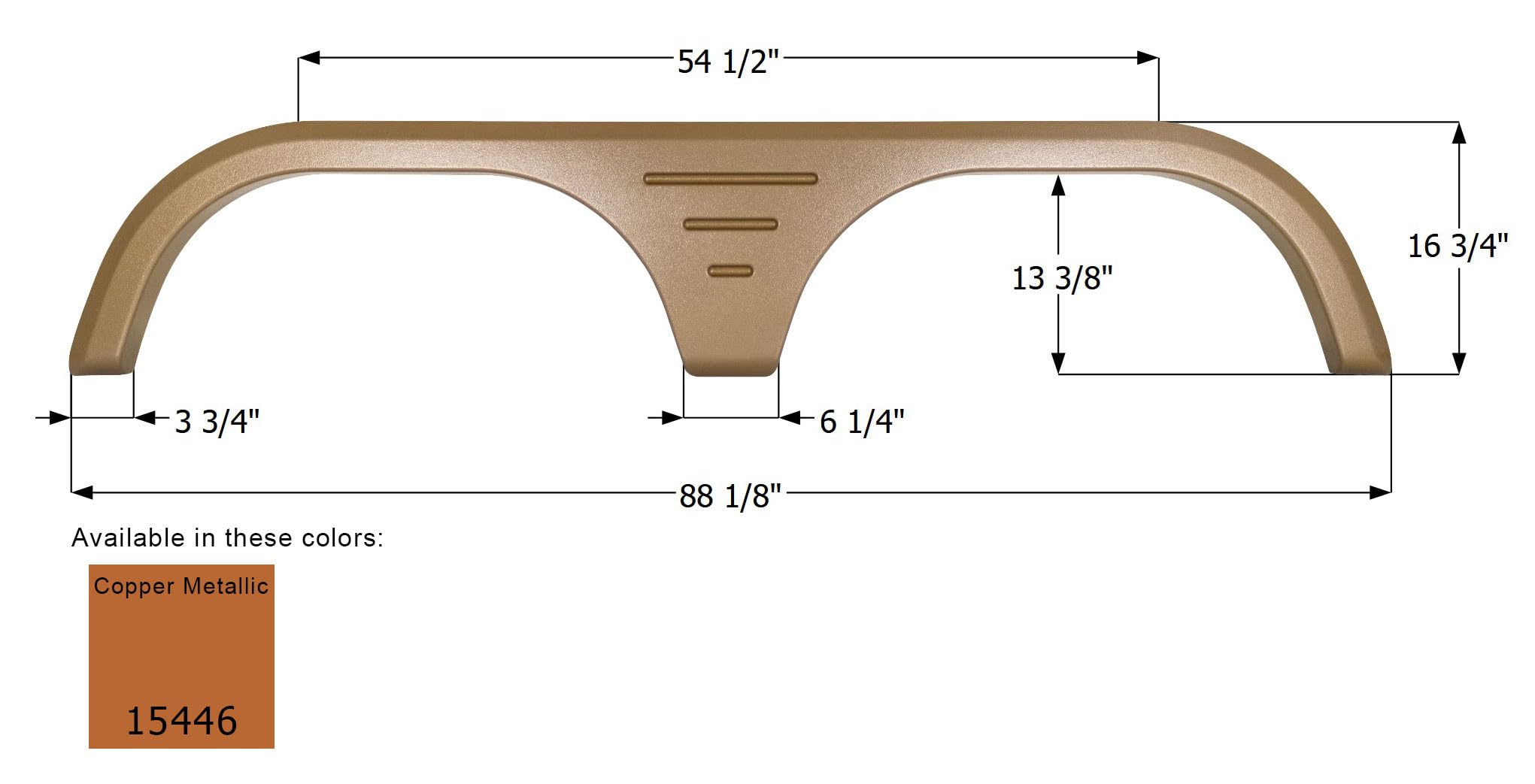 Tandem Axle Fender Skirt FS5446 Icon 15446 for Thor - Copper Metallic
