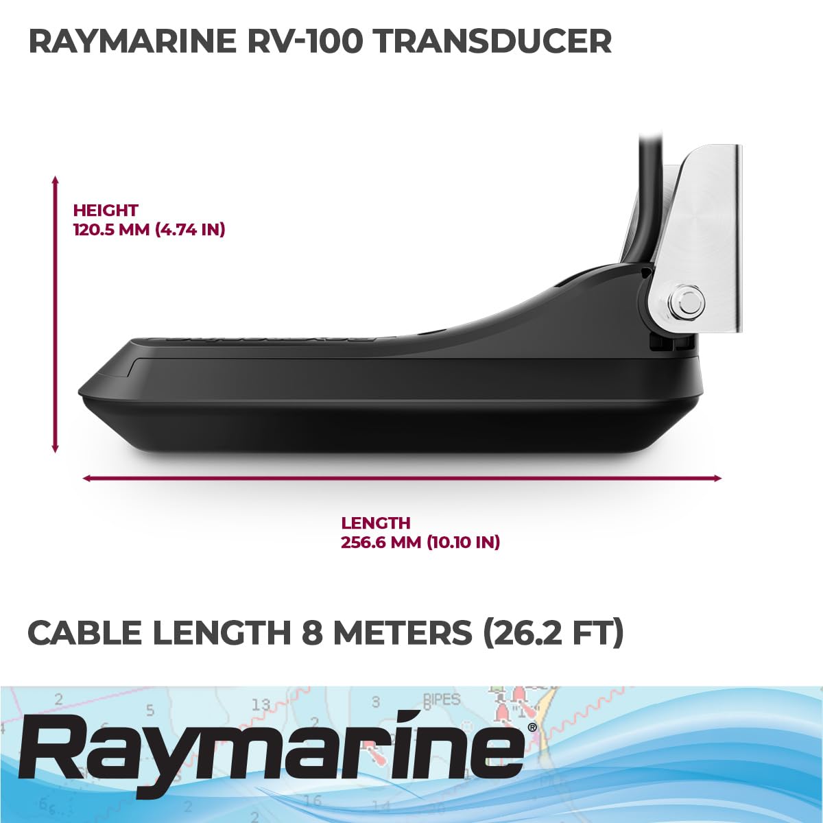 Raymarine Axiom RV-100 Transom Mount RealVision 3D All-in-one Transducer, Black