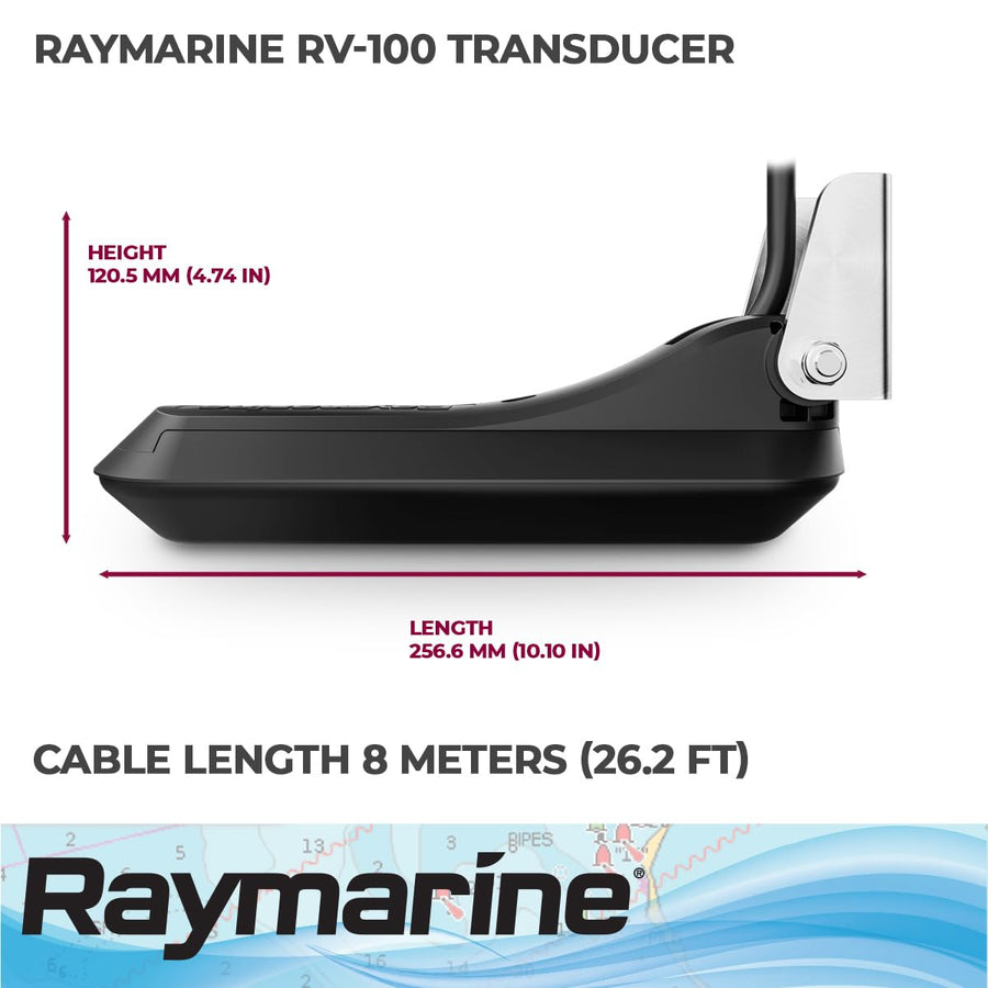 Raymarine Axiom RV-100 Transom Mount RealVision 3D All-in-one Transducer, Black