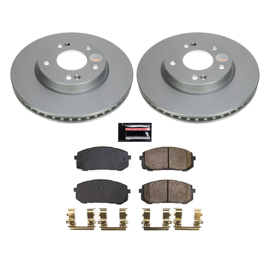 Power Stop Front Brake Rotor and Pad Kit CRK8748 For Hyundai Elantra 2021-2023 [Model Specific]