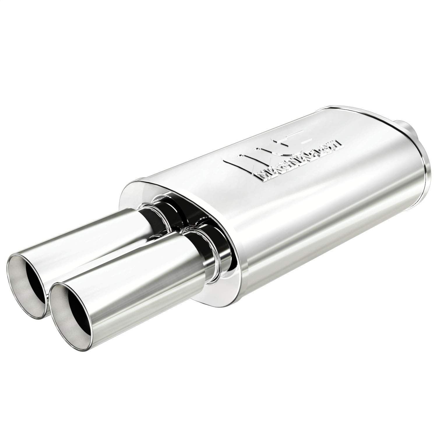 Performance MagnaFlow Exhaust Muffler 14815: 2.25"/3.125" Inlet/Outlet, 5x8x14" Oval, Stainless Steel, Brushed Finish