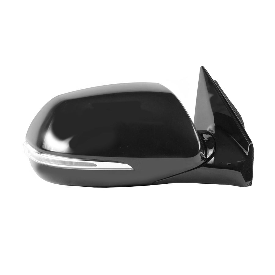 Fit System Mirror Passenger Side for Hyundai Santa Fe, Black w/PTM Cover, w/Turn Signal, Foldaway, Does not Apply Sport Models, Heated Power
