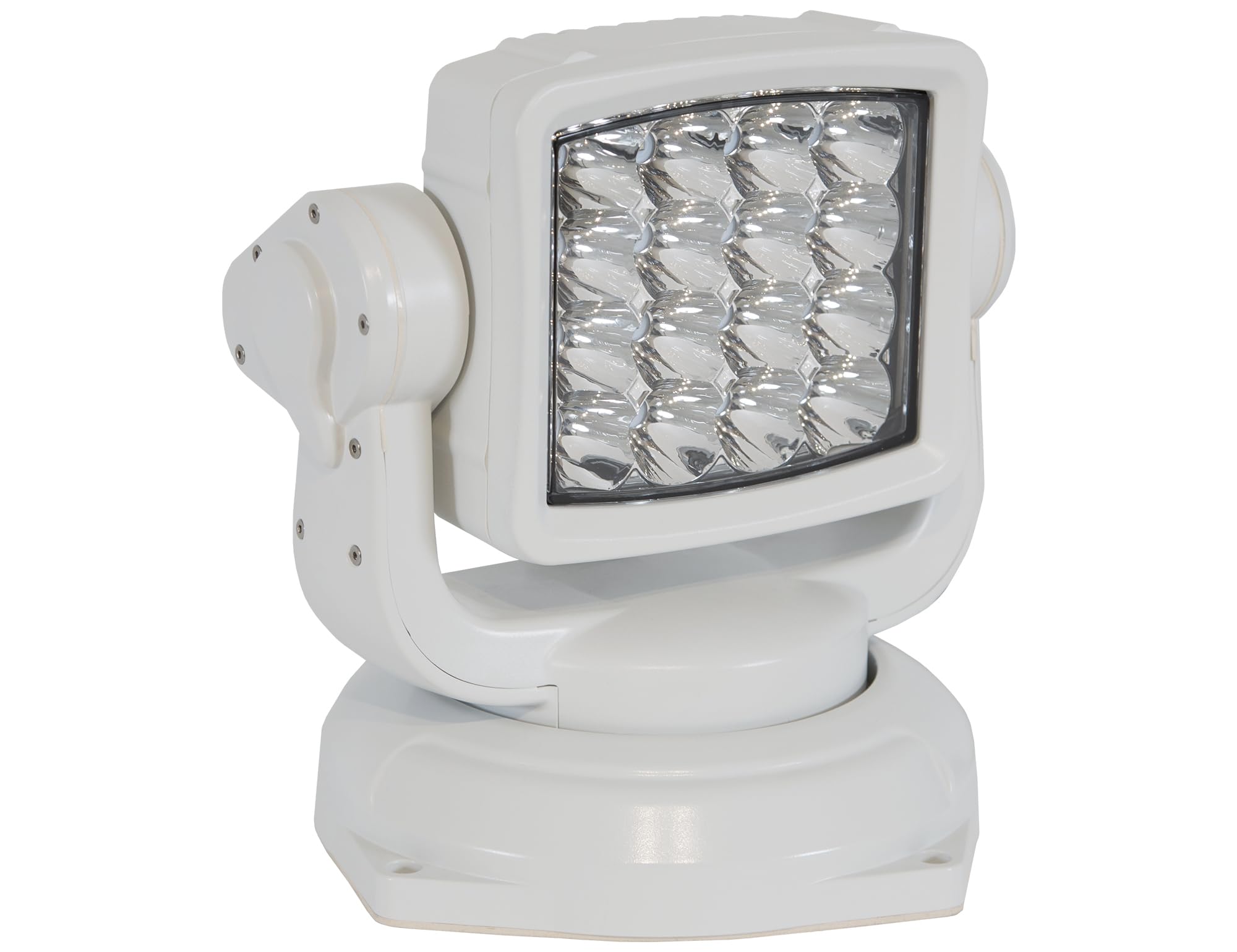 Ultra Bright Buyers Products Rotating Spot Light With Wireless Remote, 16 LEDs, 6,720 Lumens, White Housing, Blunt Cut Connection With Permanent Mount