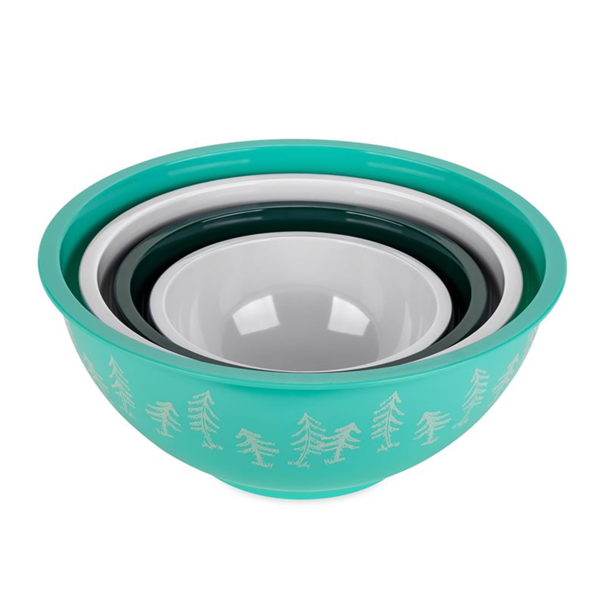 Nesting Bowl Set Camco with Lids - Features Life is Better at The Campsite Design - Camping Dishware Set Includes 4 Durable Melamine Bowls with 4 Plastic Lids - Camping Kitchen Essentials(53451)