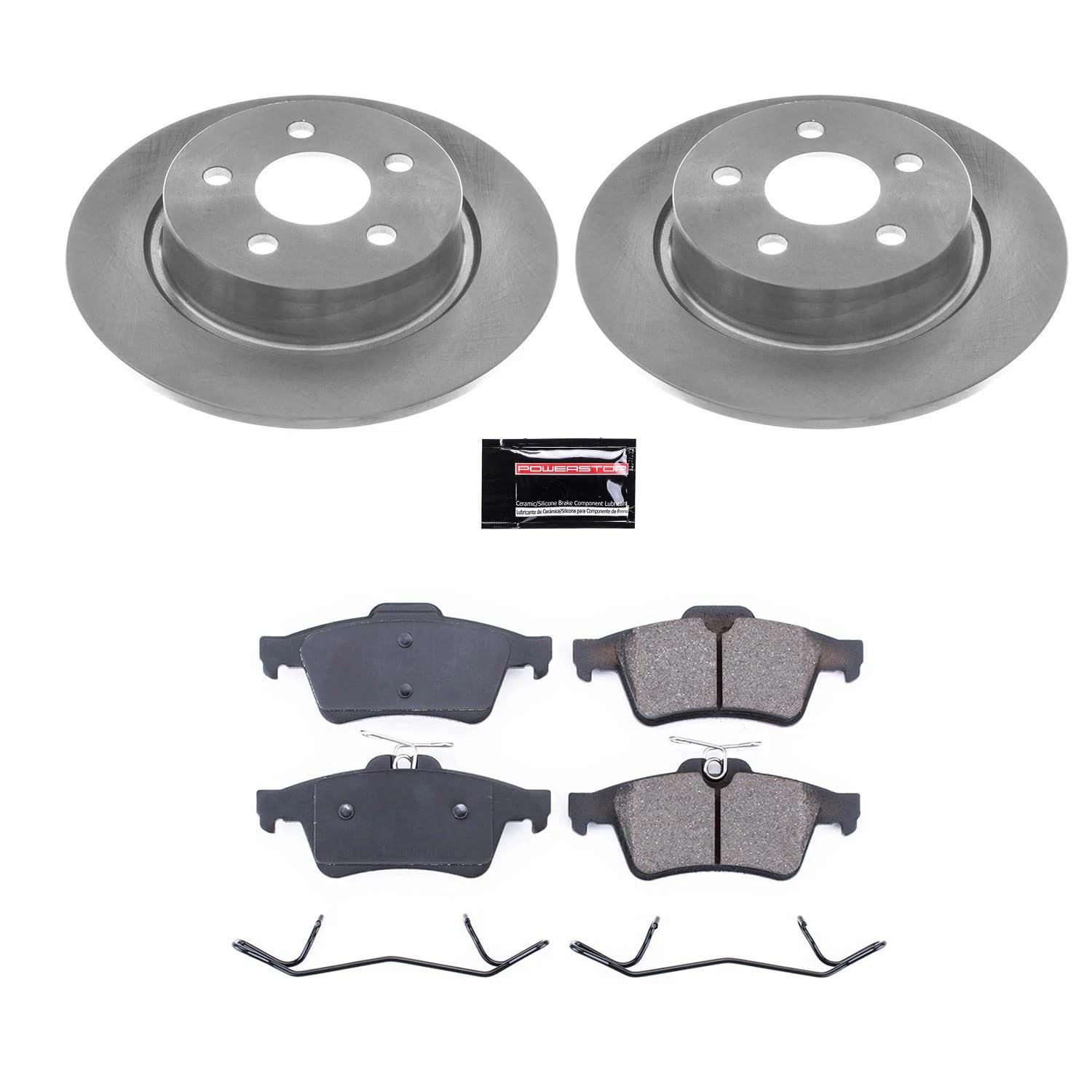 Power Stop KOE8176 Rear Replacement Brake Kit-OE Brake Rotors & Ceramic Brake Pads For Ford Transit Connect 2018-2023 [Model Specific]