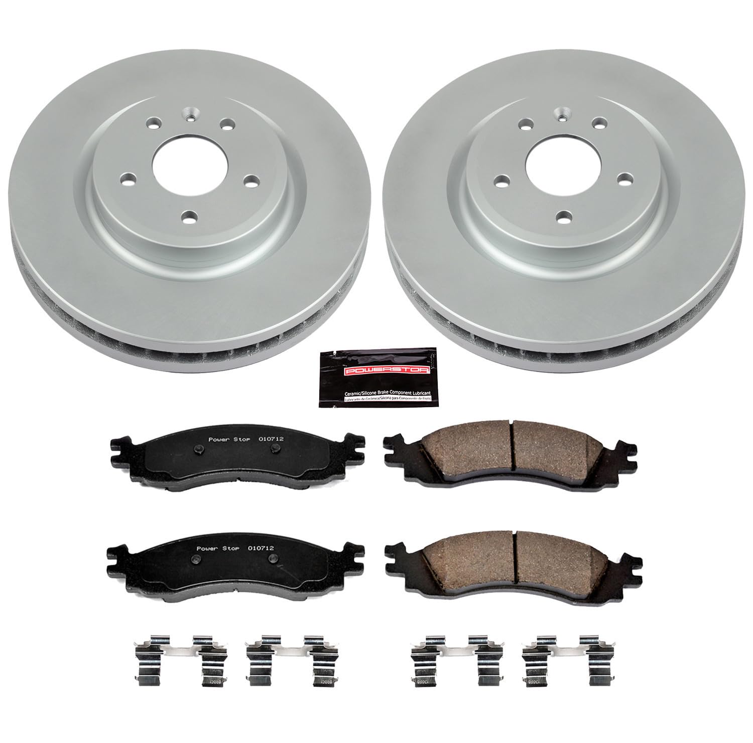 Coated Brake Rotor & Ceramic Brake Pads Power Stop CRK5507- front For Ford Taurus 2010 [Model Specific]