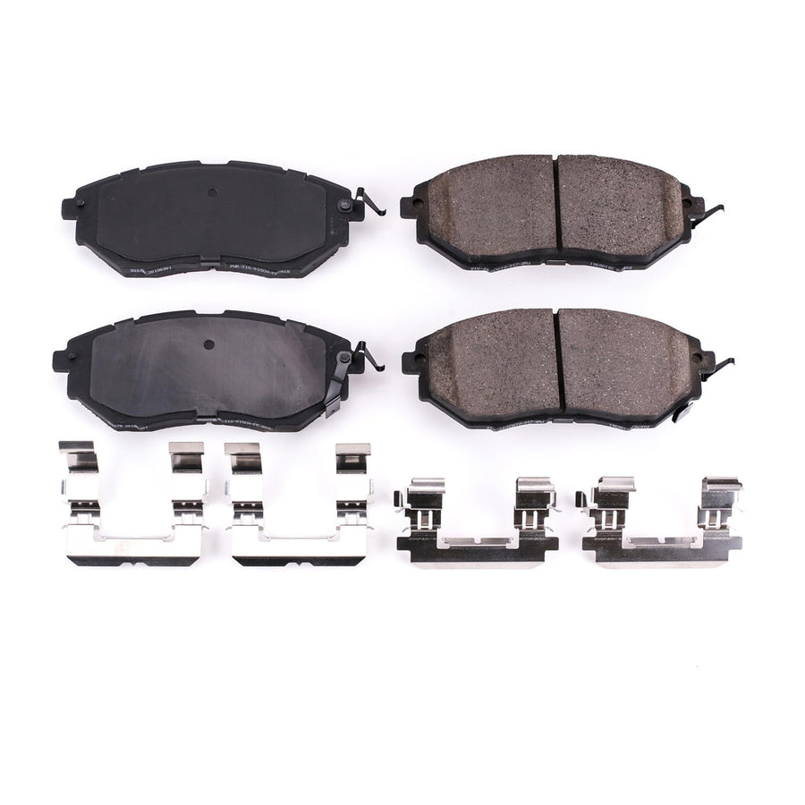 PowerStop Front Brake Pads For Subaru B9 Tribeca 2006-07 |Forester 2014-17 |Legacy 2005-19 |Outback 2010-19 |2008-14 Tribeca - Ceramic Brake Pads With Installation Hardware, 17-1078