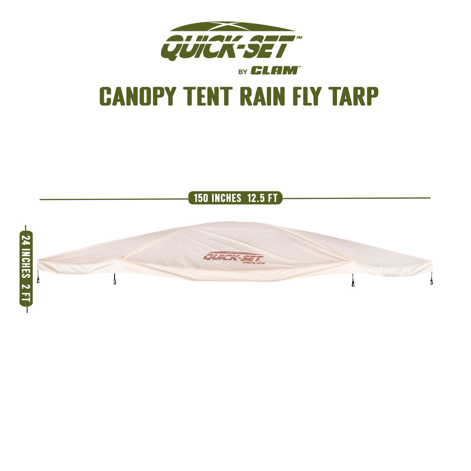 CLAM Quick-Set Pavilion and Pavilion Camper Rain Fly Additional Water and Sun Resistance for Canopy Pop Up Tent Models, Light Tan (Tent Not Included)