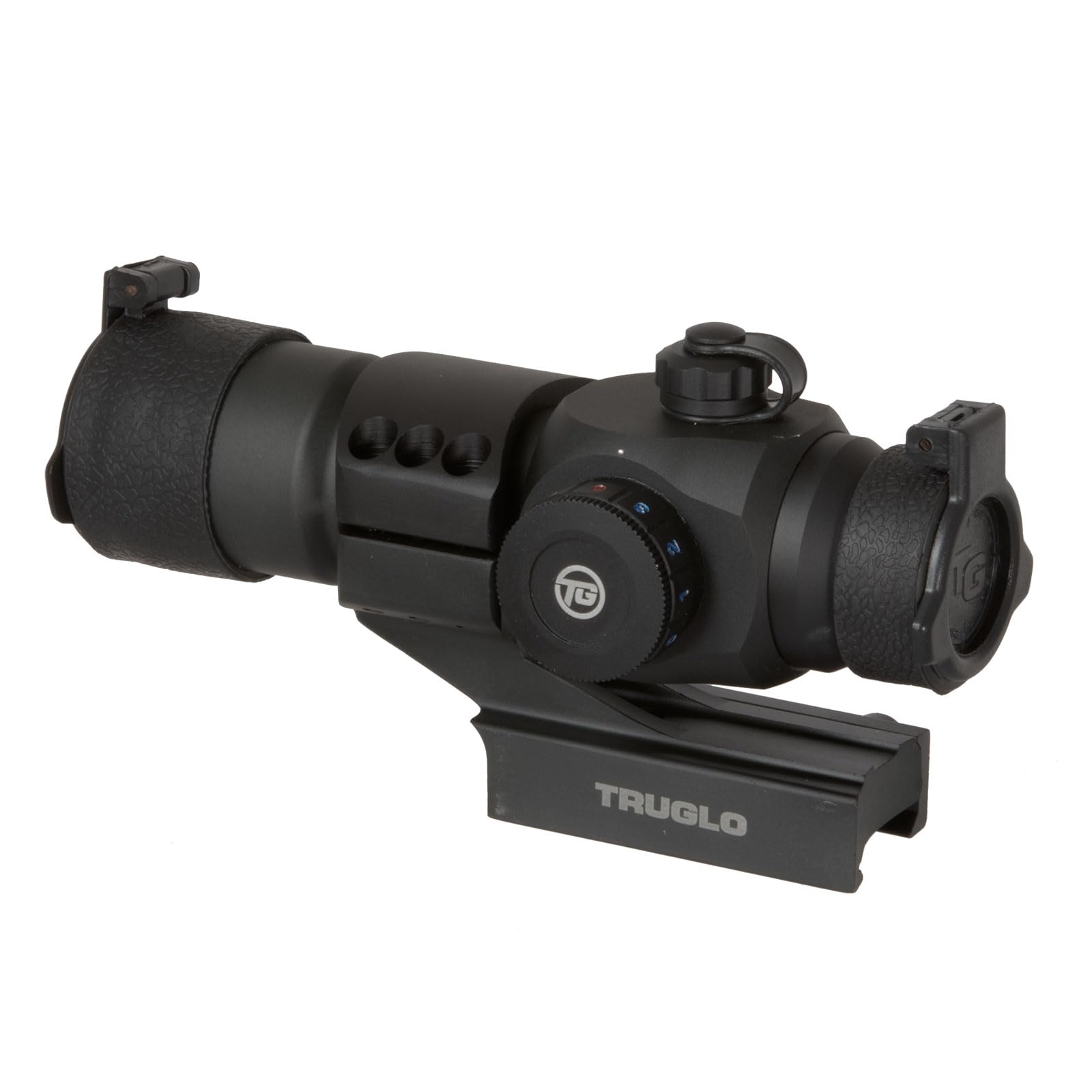 Triton TRUGLO 30mm 5-MOA Hunting Lightweight Waterproof Fogproof Shock Resistant Adjustable Tri-Color Dot Sight | Flip-Up Lens Caps, Cantilever Picatinny/Weaver-Style Mount & Battery Included