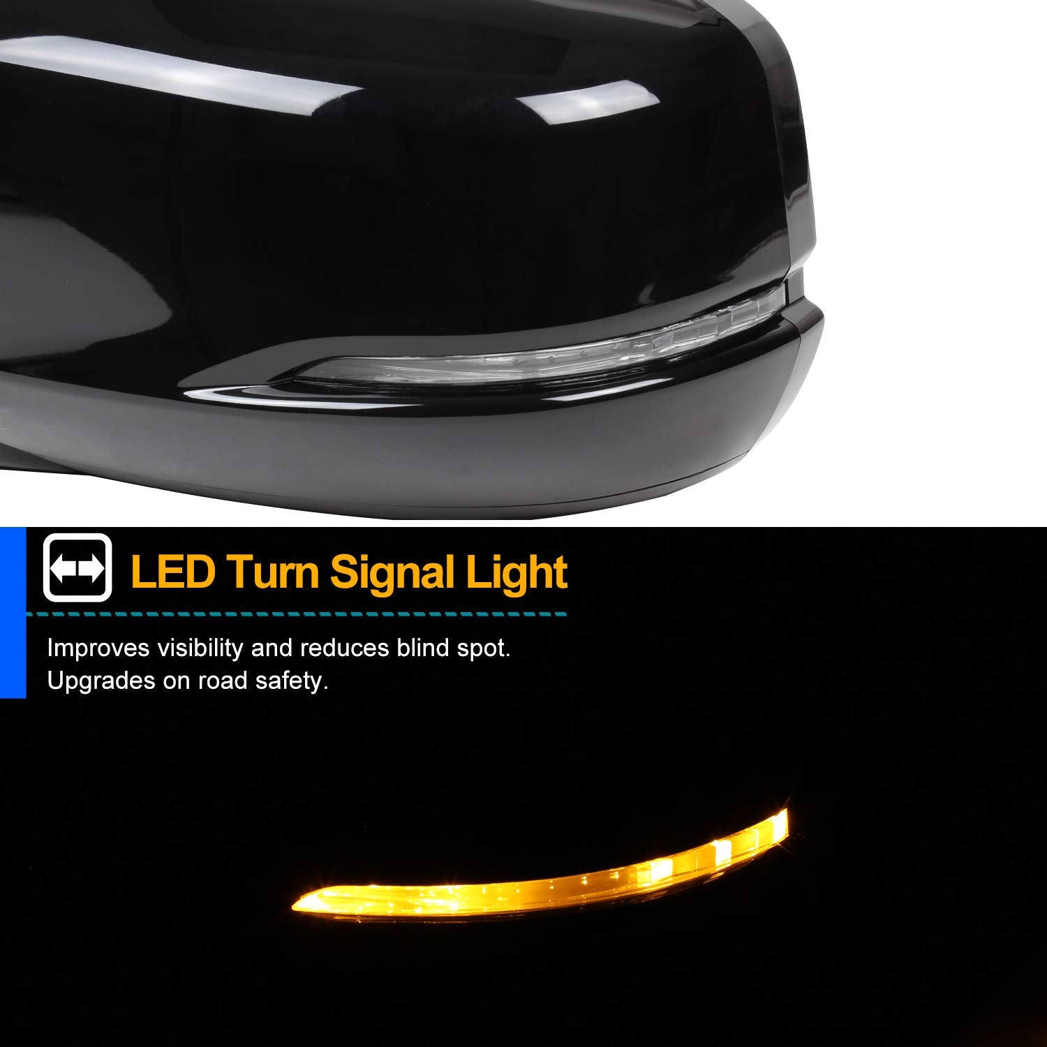 7-Pin Power Heated + LED Turn Signal Spec-D Tuning 1PC Left Driver Side Mirror Compatible with 2013-2017 Honda Accord