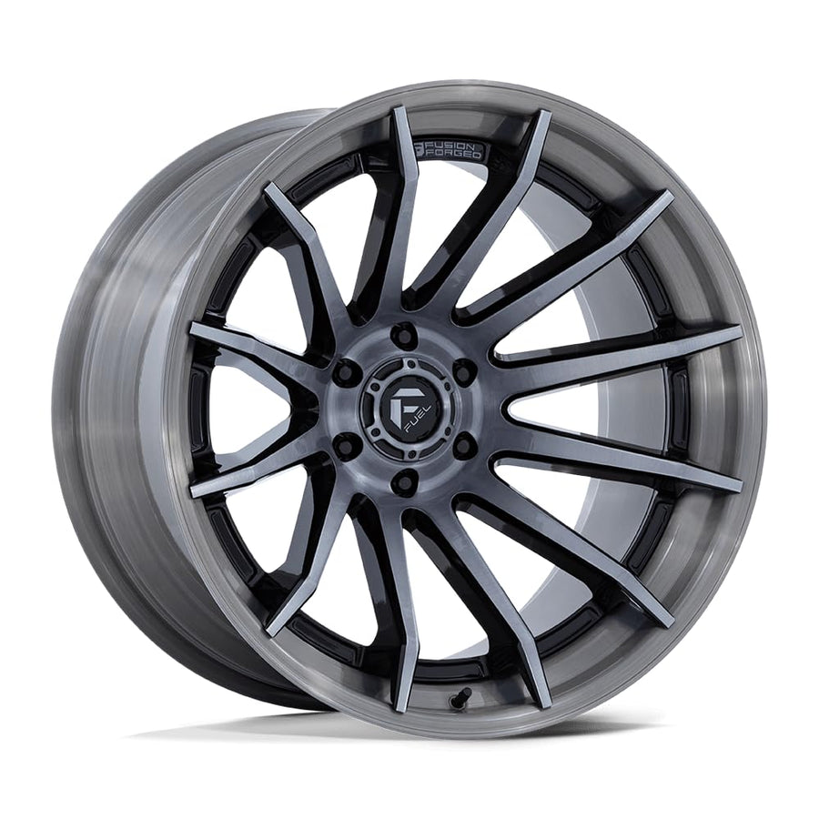 FUEL OFF-ROAD 22X12 FC403 BURN 6X135 4.77-44mm GLOSS BLACK WITH BRUSHED GRAY TINT FACE & LIP - FC403BT22126344N