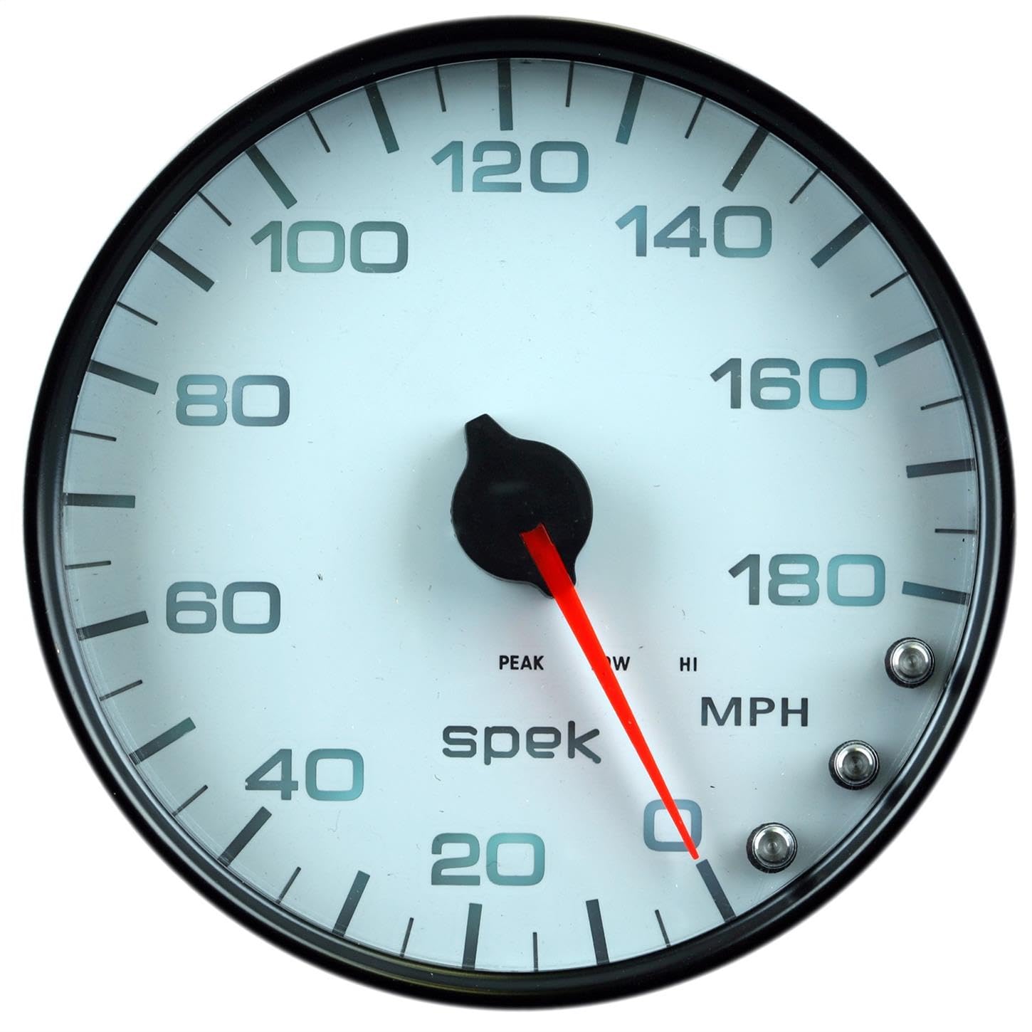 Gauge AutoMeter P23012 Speedometer (Spek-Pro 5", 180 Mph, Elec. Programmable, White/Black, Spek-Pro)