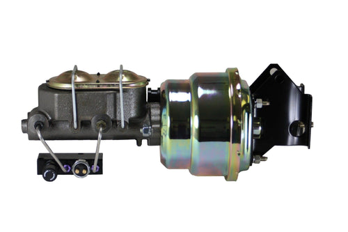 7 Inch LEED BRAKES Dual Power Booster, 1-1/8 Inch Bore Master With Adjustable Combo Valve (Zinc)