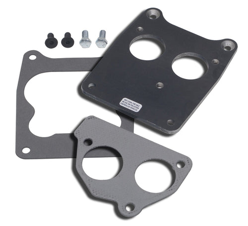 Trans-Dapt Throttle Body Adapter Performance, 1/4 in Thick, Gasket/Hardware, Steel, TBI Rear Mount to Spread Bore Intake, compatible with Small Block Chevy, Each