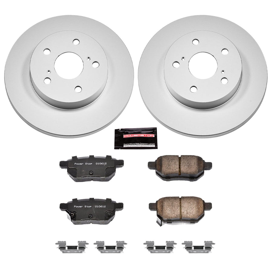 Power Stop CRK4737 Brake Rotor & Coated Ceramic Brake Pads- rear For Pontiac Vibe 2009-2010, Scion xB 2008-2015, Toyota Matrix 2009-2013 [Model Specific]