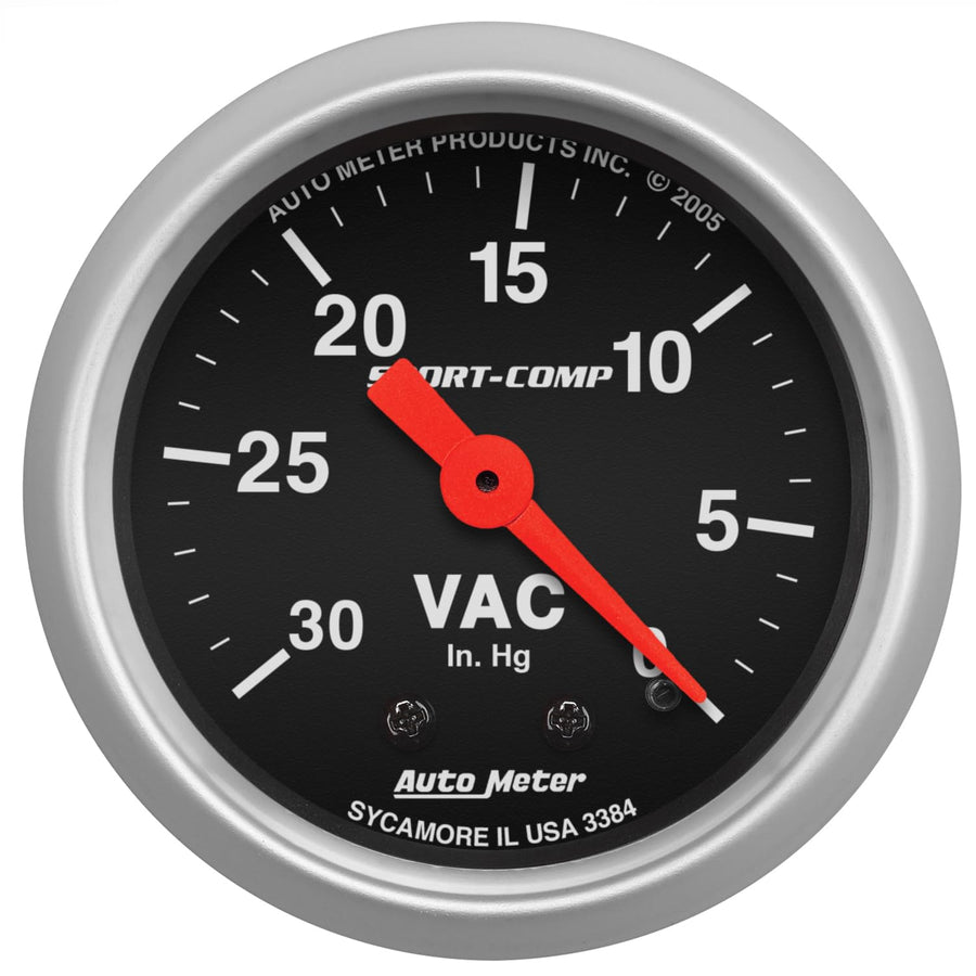 Auto Meter Sport-Comp 3384 Mechanical Vacuum Gauge, Regular, 2.3125 in.