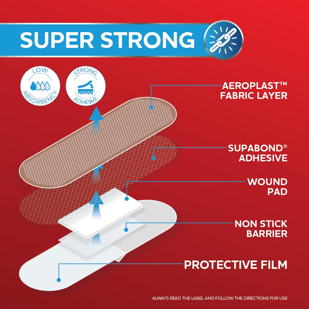 Premium AEROPLAST Fabric Fingertip/Knuckle Dressings Env/12