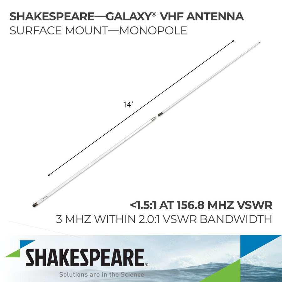 Galaxy Shakespeare 5230 VHF Marine Band Antenna, 14'