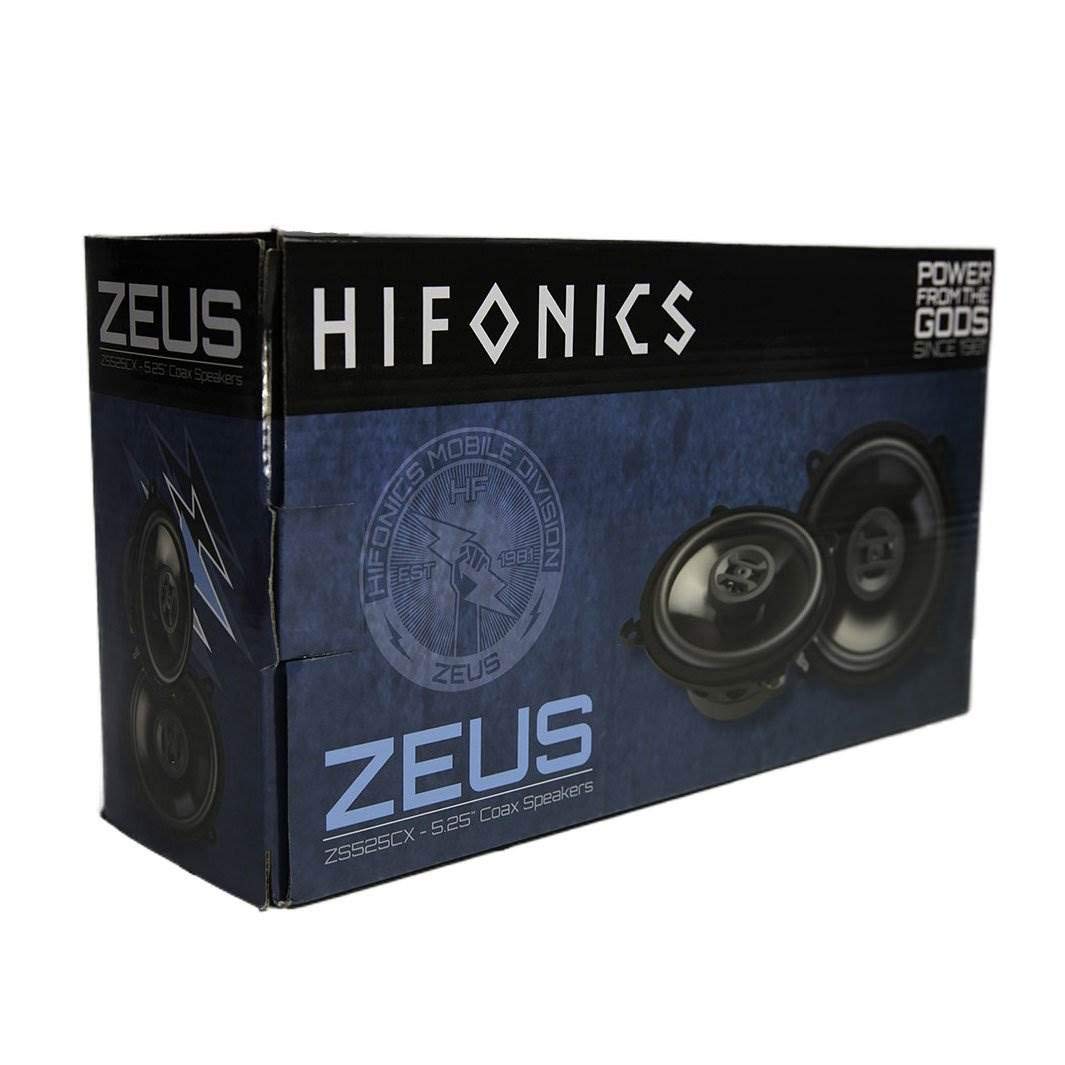 Zeus Hifonics ZS-525CX 200 Watt 5.25 Inch 2 Way 4 Ohm Car Audio Coaxial Speakers, Pair, Black