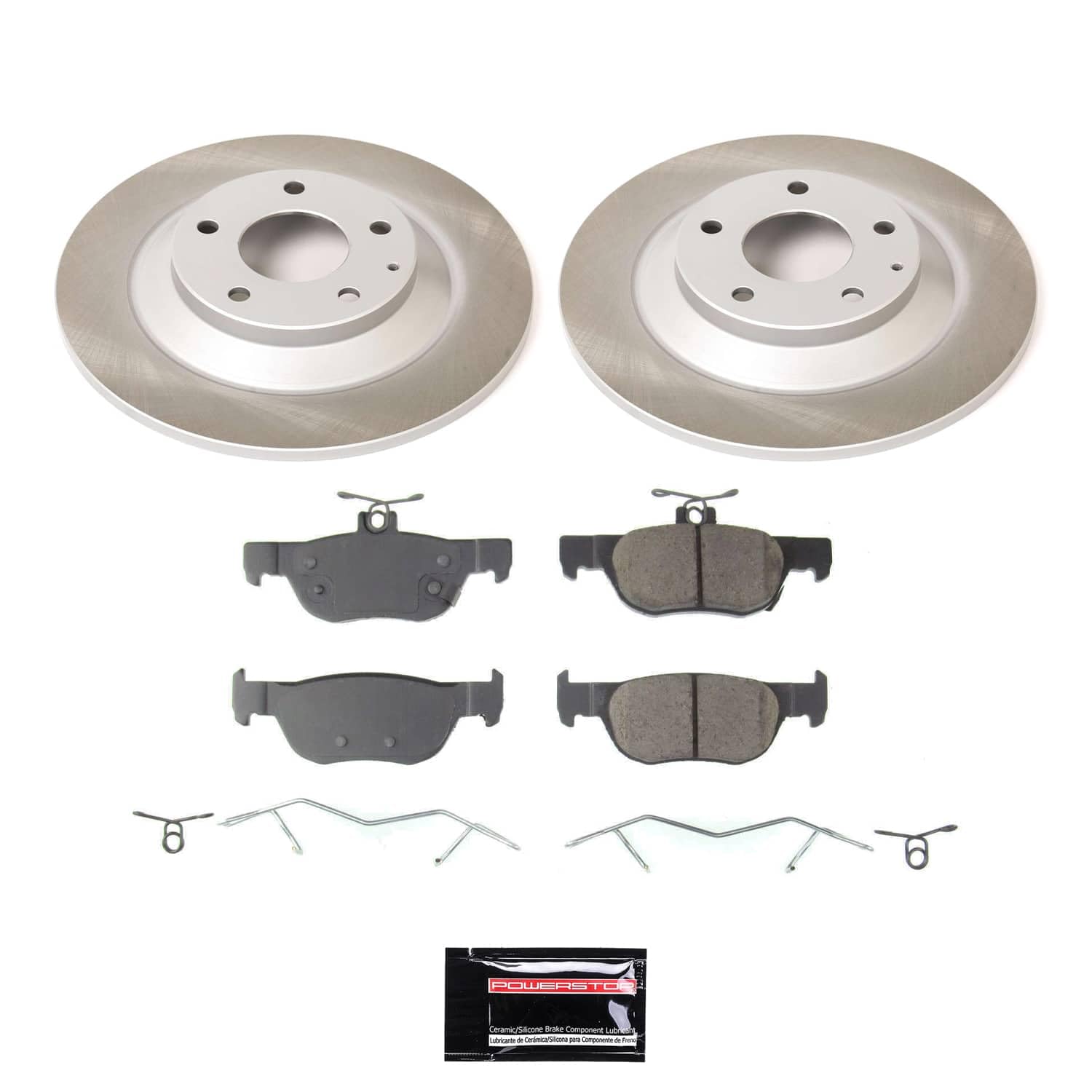 Power Stop Rear Brake Kit SC9136 With Semi-Coated Brake Rotors and Ceramic Brake Pads & Hardware For Mazda CX-30 2022-2020 [Application Specific]