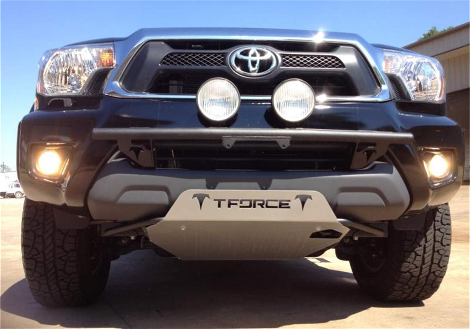 Textured Black N-Fab Light Bar | For 4 - 9in Lights - w/out License Plate Tabs | T124LB-TX | Fits 2012-2015 Toyota Tacoma