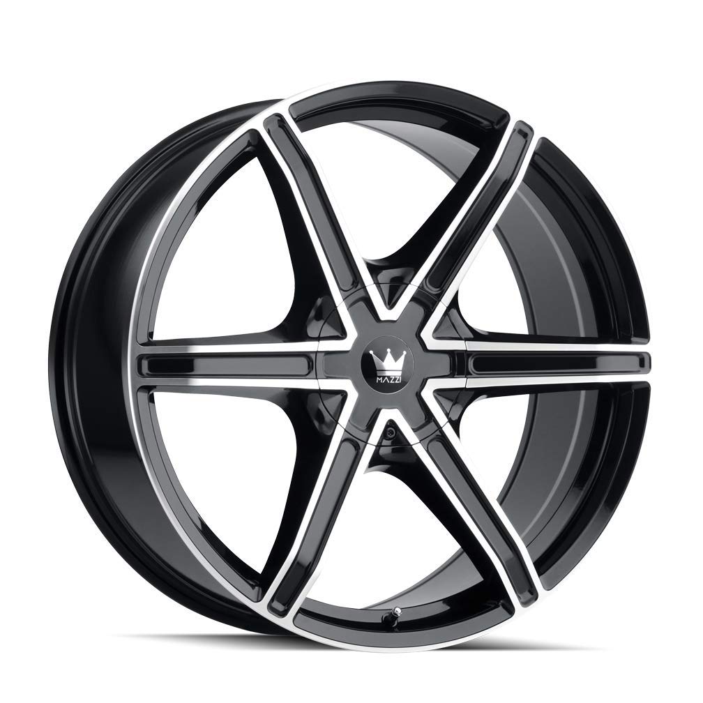 Stilts MAZZI 371 Black/Machined Face 20X8.5 5-115/5-120 18mm 74.1mm Wheel with Painted (20 x 8.5 inches /5 x 115 mm, 18 mm Offset)