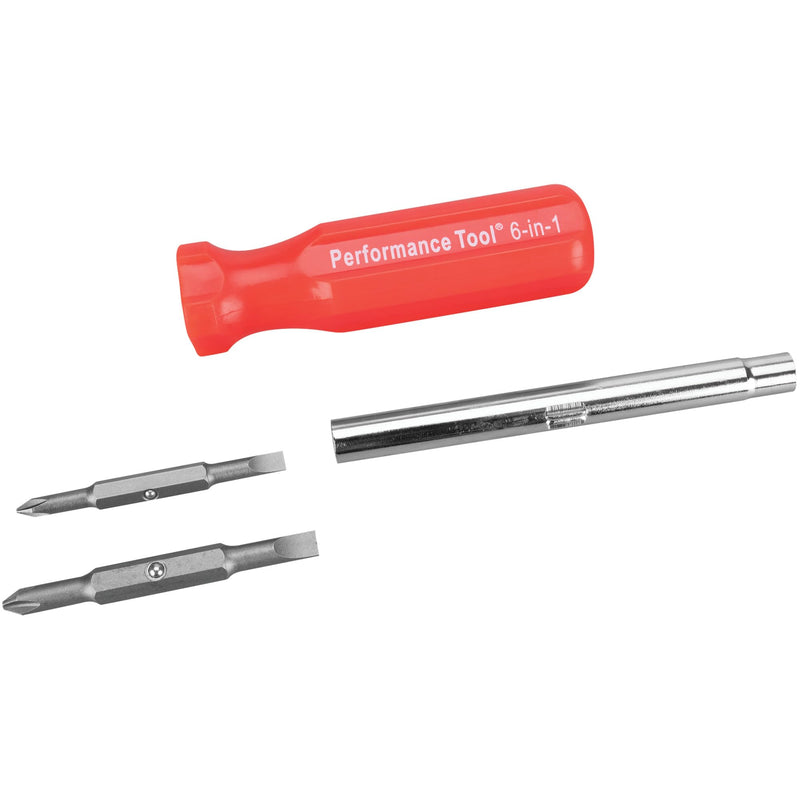 W975 Performance Tool 6-in-1 Quick Change Screwdriver With Hex Torque Handle, Chrome Vanadium Steel