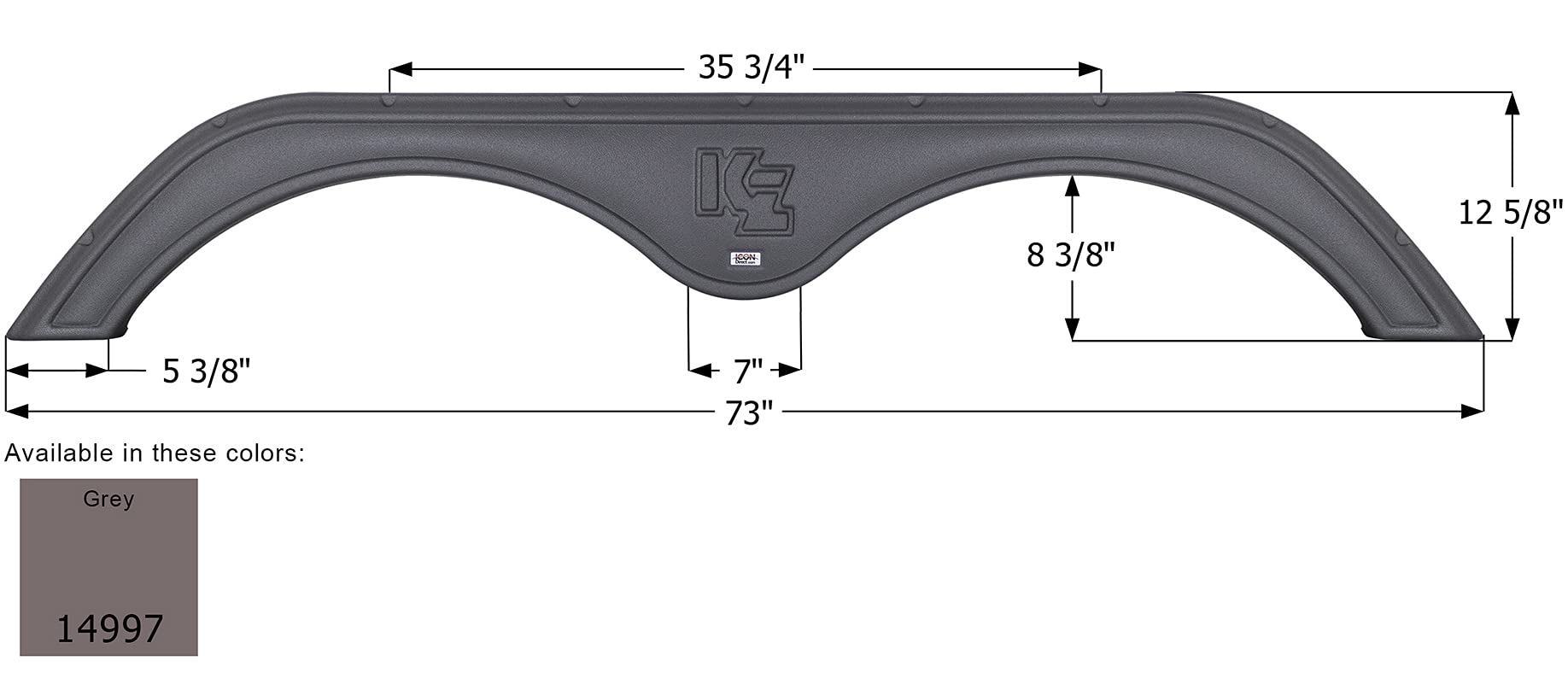 Fender Skirt ICON 14997, Tandem, KZ, FS4997, Grey