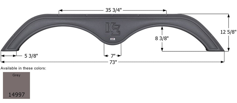 Fender Skirt ICON 14997, Tandem, KZ, FS4997, Grey