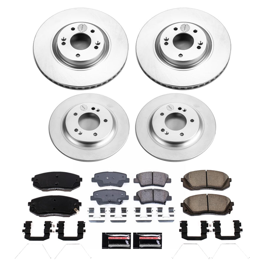 Power Stop Front and Rear CRK9167 Brake Kit Geomet Coated Rotors and Pads For Kia Optima 2020 [Application Specific]