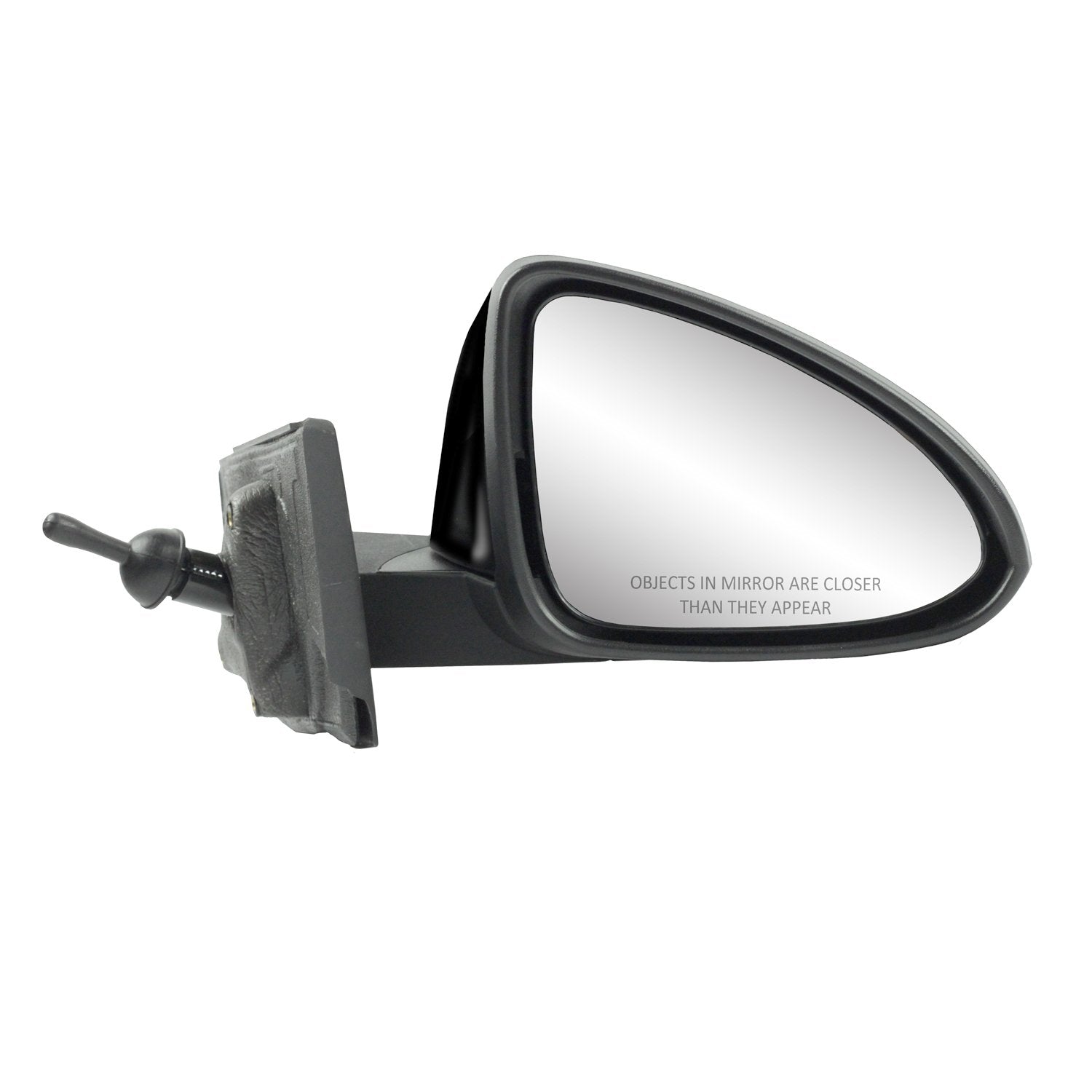 Fit System Mirror Passenger Side for Chevrolet Spark LS, LT Model, Textured Black w/PTM Cover, Foldaway, Manual Remote