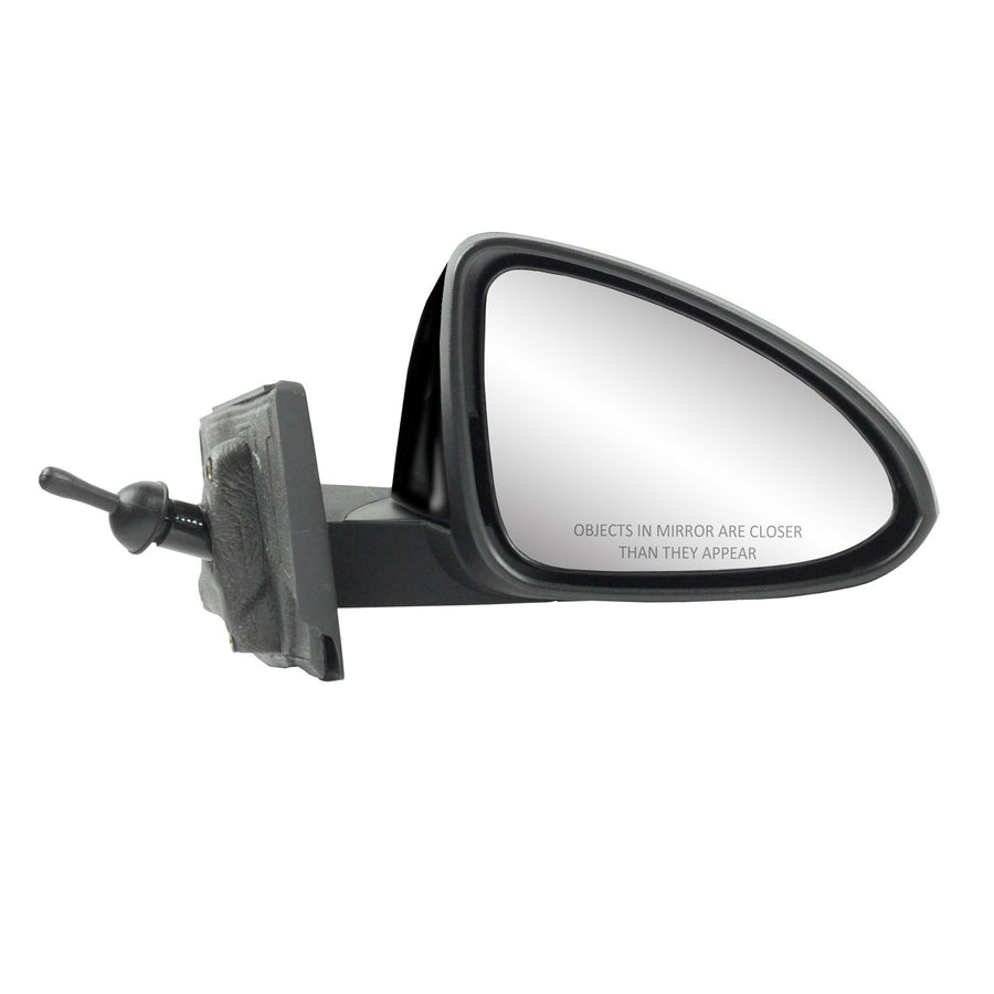 Fit System Mirror Passenger Side for Chevrolet Spark LS, LT Model, Textured Black w/PTM Cover, Foldaway, Manual Remote