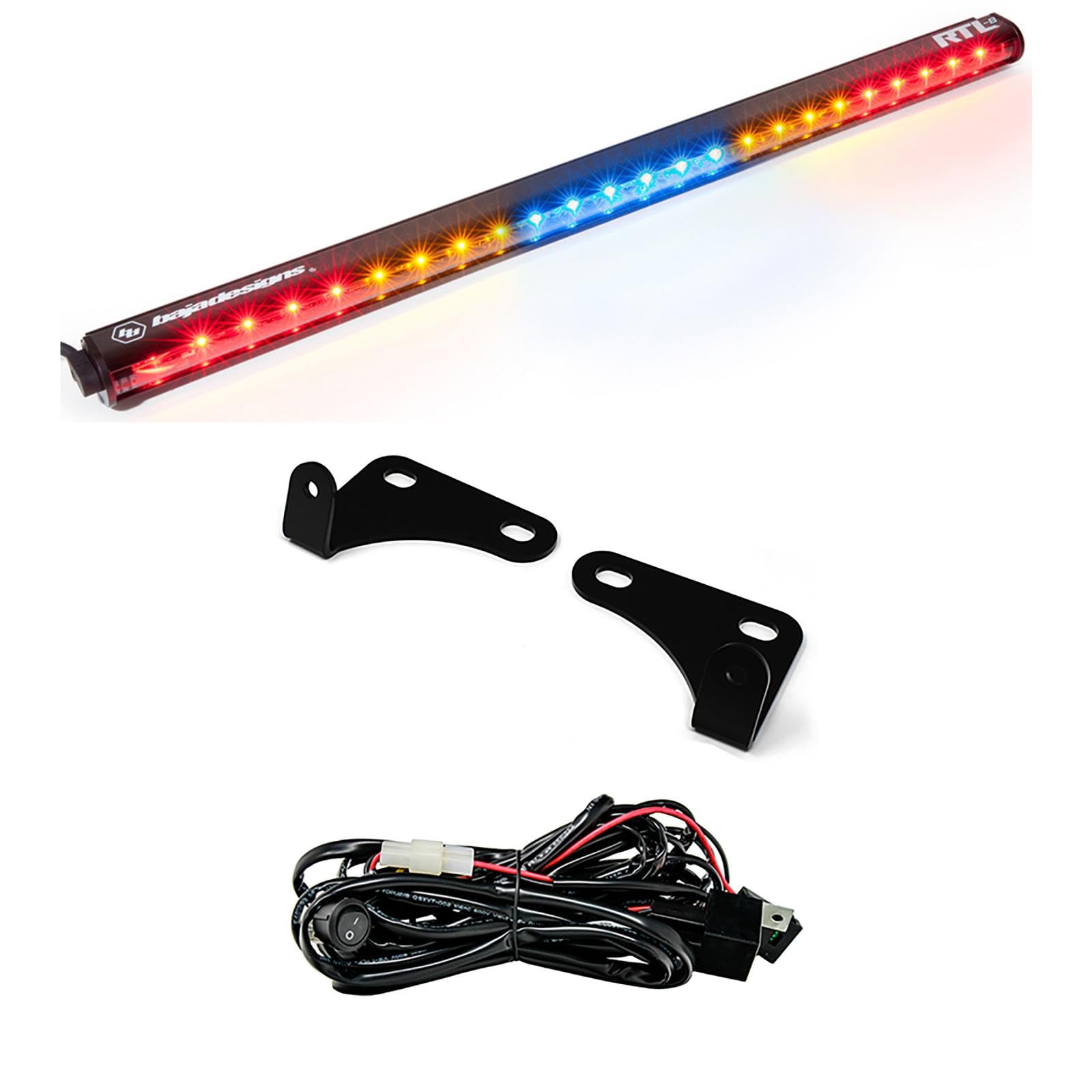 RTL Baja Designs 30-inch LED Bar Rear Light Kit for Polaris RZR 2015-18 with 2-Seats UTV (Blue; No Turn Signal)