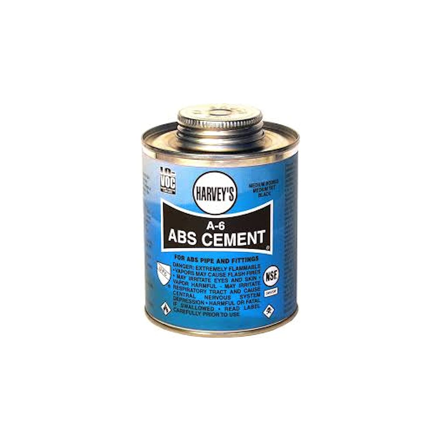 Medium Set Harvey 018510-24 Bodied Solvent Cement, 8 Oz, Dauber Can, Liquid, 1/2 Pint, Black