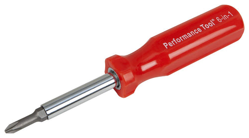W975 Performance Tool 6-in-1 Quick Change Screwdriver With Hex Torque Handle, Chrome Vanadium Steel