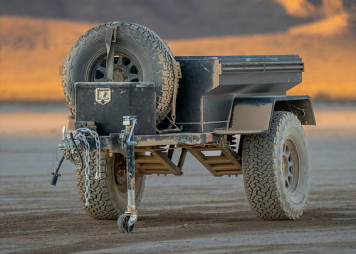 Off Road Trailer - Overland Vehicle Systems Military Style with Full Articulating Suspension 5x5 Bolt Pattern w/Tires, Wheels and Brake Controller