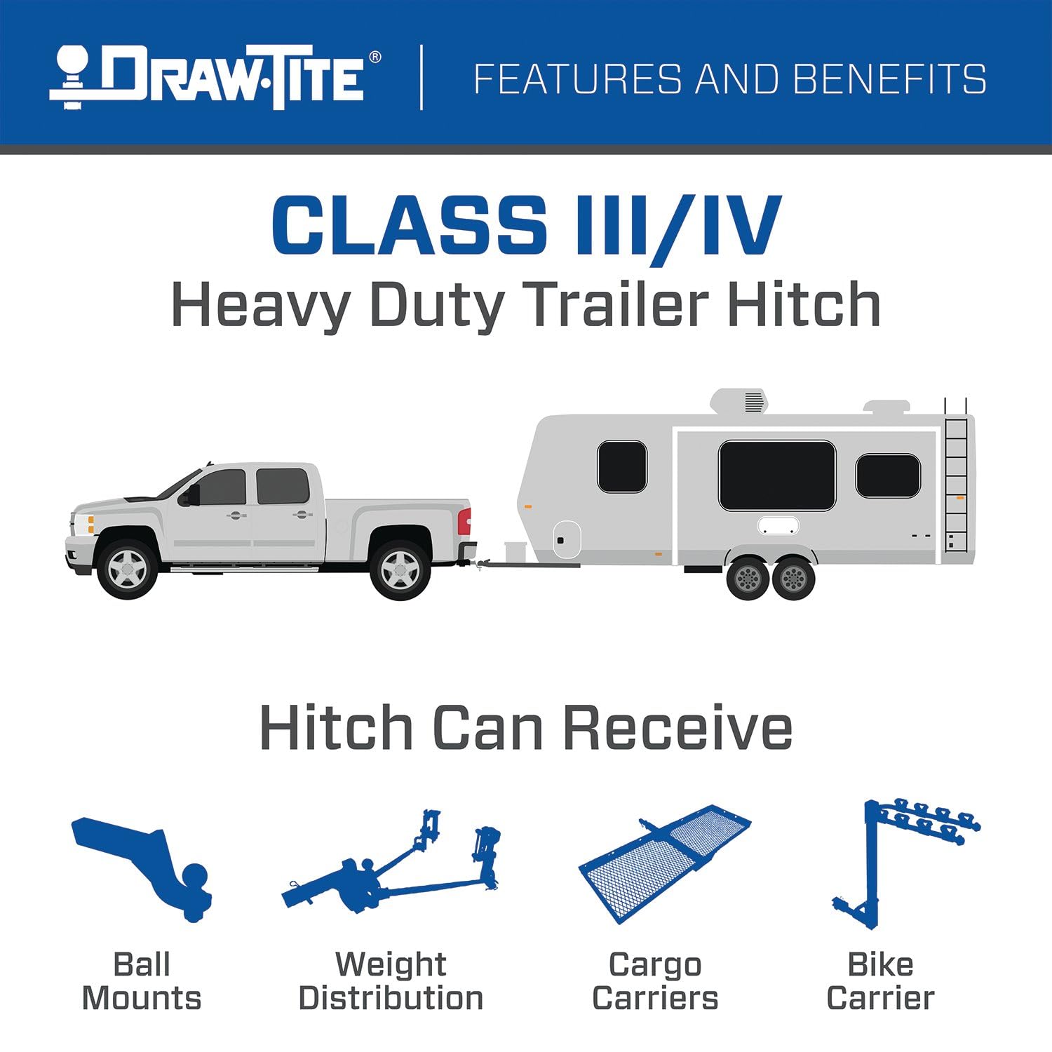Class 3 Draw-Tite Trailer Hitch, 2 Inch Square Receiver, Compatible with 2024-2025 Mazda CX-90