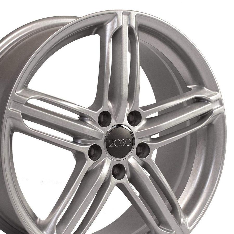 18 Inch OE Wheels AU12 Rim Fits RS6 Style 5x112 18x8 Gloss Silver - Hollander 58840 (1)
