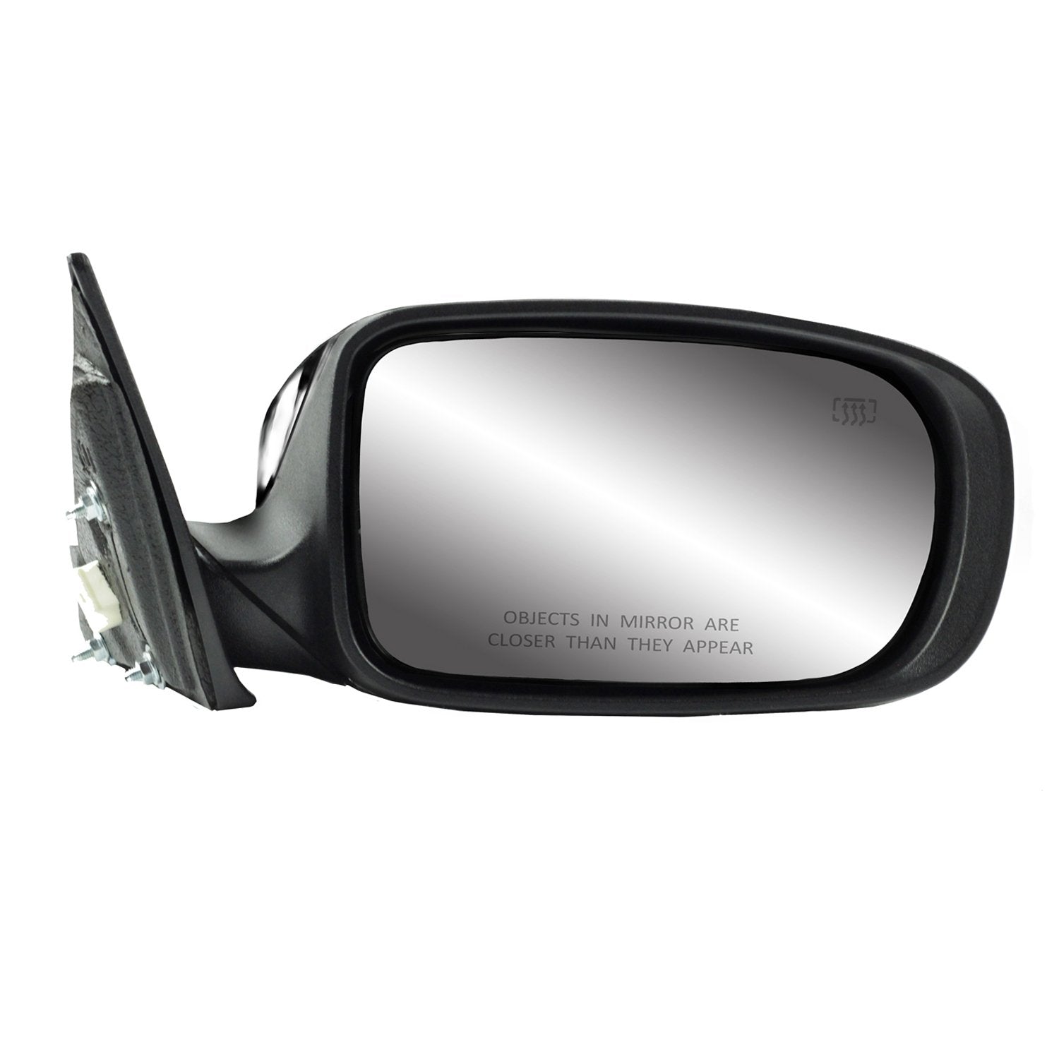 Mirror Passenger Side for Chrysler 200 Convertible, Textured Black w/Chrome Cover, Foldaway, Heated Power