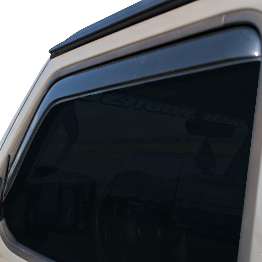 Off Road Black Horse [BHOR in Channel Rain Guards/Wind Deflectors Compatible with 2007-2017 Jeep Wrangler Smoke 4 PCs - 1494249IN