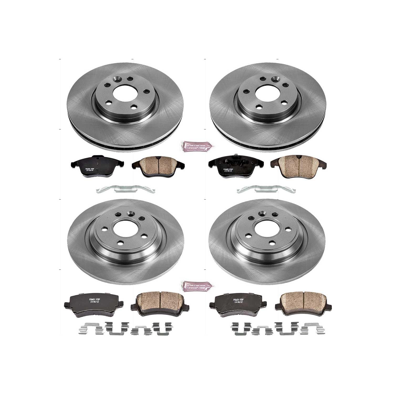Power Stop KOE7636 Replacement Brake Kit-OE Autospecialty Brake Rotors & Ceramic Brake Pads For Volvo S60, Volvo S80, Volvo V60, Volvo XC70 [Model Specific]