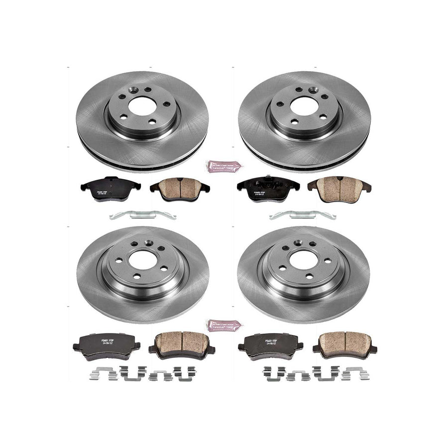 Power Stop KOE7636 Replacement Brake Kit-OE Autospecialty Brake Rotors & Ceramic Brake Pads For Volvo S60, Volvo S80, Volvo V60, Volvo XC70 [Model Specific]