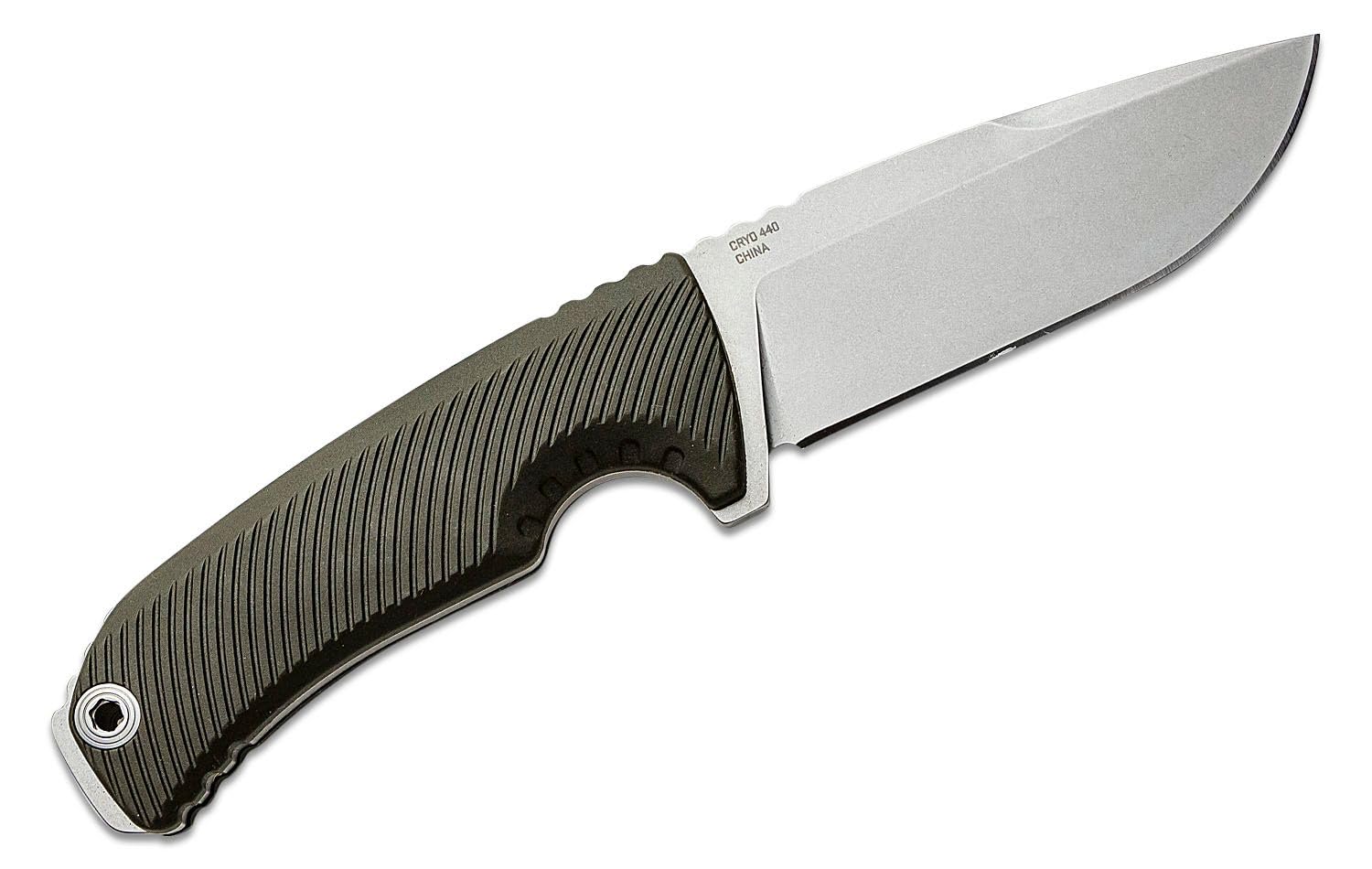 Tellus FX SOG Full-Sized Fixed Blade Knife 4.2" Full-Tang CRYO 440C Steel Blade GRN Handle UMS Compatible Sheath, Olive Drab