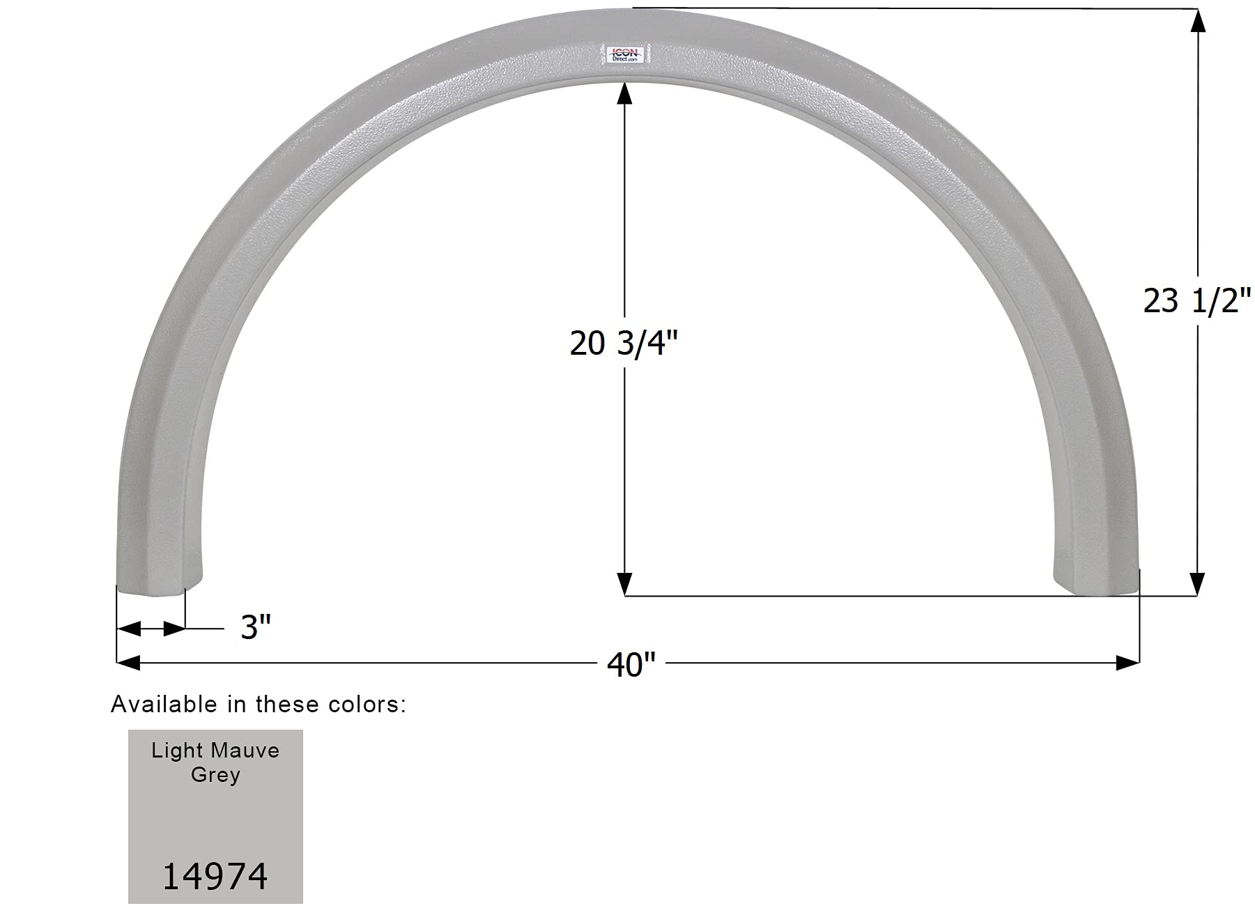 Fender Skirt ICON 14974, Single, Thor, FS4974, Light Mauve Grey