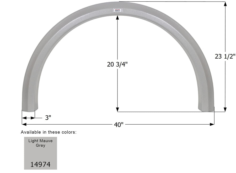 Fender Skirt ICON 14974, Single, Thor, FS4974, Light Mauve Grey