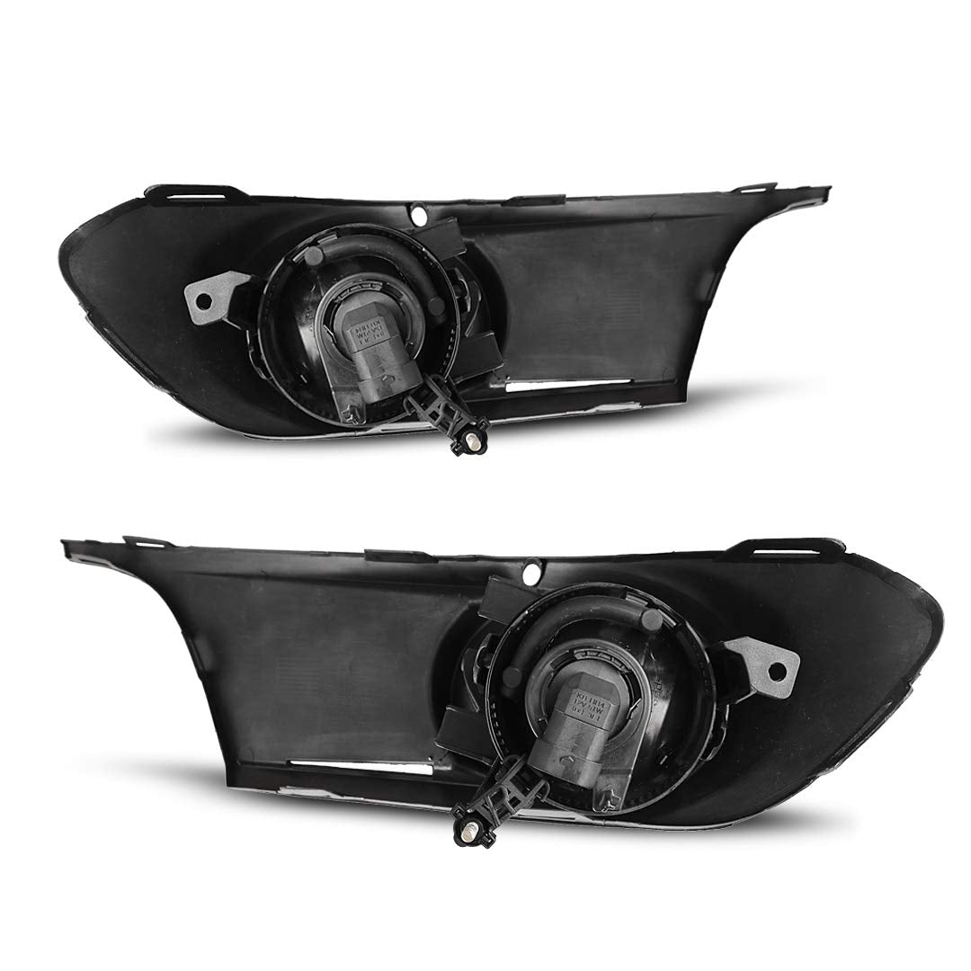 Fog Light Kit Winjet WJ30-0628-09 with Wiring Harness Switch Fuse Relay Bezels Pair Set Left & Right Driver Passenger Side OE Fitment Bulbs Included for 2011-2014 Volkswagen Jetta - Clear Lens